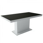 MFLP-DM Üveg étkezőasztal Magasfényű fehér - Fekete