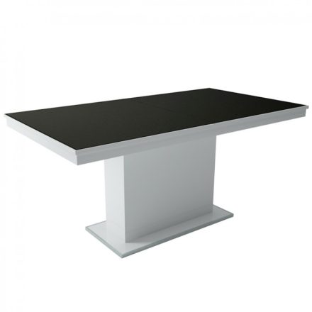 MFLP-DM Üveg étkezőasztal Magasfényű fehér - Fekete