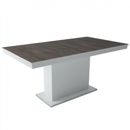 MFLP-DM Üveg étkezőasztal Magasfényű fehér - Iszap tölgy