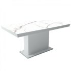 MFLP-DM Üveg étkezőasztal Magasfényű fehér - Fehér márvány