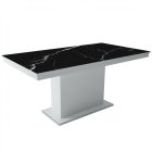 MFLP-DM Üveg étkezőasztal Magasfényű fehér - Fekete márvány