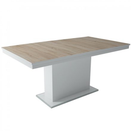 MFLP-DM Üveg étkezőasztal Magasfényű fehér - Sonoma