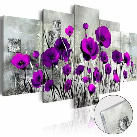 Akrilüveg kép - Meadow: Purple Poppies [Glass]