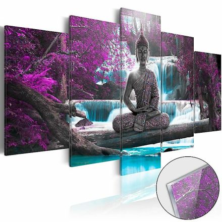 Akrilüveg kép - Waterfall and Buddha [Glass]