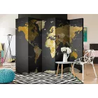 Paraván - Aranyló világtérkép