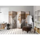 Paraván - Barna világ térkép