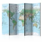 Paraván - Kék világ térkép