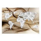 Fotótapéta - Fehér gyémánt mintás világtérkép