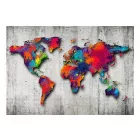 Fotótapéta - Színes világtérkép deszka háttéren