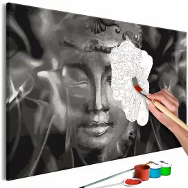 Számozott kifestő felnőtteknek- Buddha fekete-fehérben
