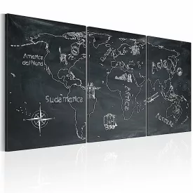Kép - Világtérkép feketén - fehéren 12