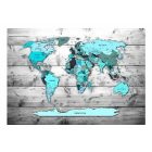 Fotótapéta - Világtérkép tapéta falra: kék kontinensek