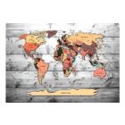 Fotótapéta - Világtérkép fa mintán