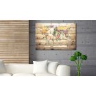 Kép - Színes térkép deszka mintán