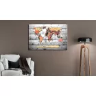 Kép - Színes térkép szürke deszka mintán