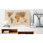 Kép - Világ térkép bézs háttérrel