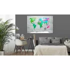 Kép - Zöldes térkép szürke háttéren