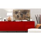 Kép - Sötétbarna világtérkép fa mozaikon