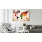 Kép - Színes világtérkép barnás háttérrel