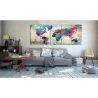 Kép - Színes világtérkép repedt falon