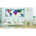 Kép - Színes világtérkép kékes háttéren