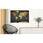 Kép - Barna színű világtérkép fekete óceánokkal