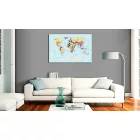 Kép - Színes föld térkép kék háttérrel