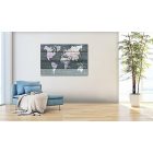 Kép - Világ térkép szürke deszka háttéren