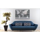 Kép - Világ térkép szürke deszka háttéren 2