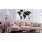 Kép - Fekete-fehér világtérkép (széles 1 darabban) 2