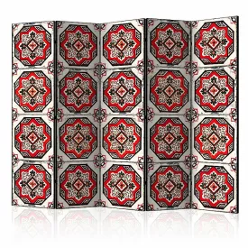 Paraván - Piros mozaikos dísz II