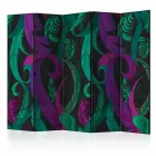 Paraván - Zöld és lila kecses tollak II