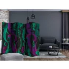 Paraván - Zöld és lila kecses tollak II