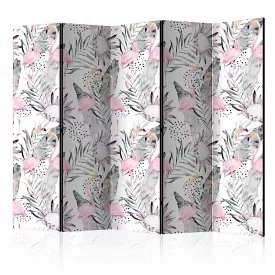 Paraván - Flamingók és gallyak II