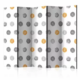 Paraván - Szürke és narancs pöttyök II