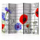 Paraván - Vadvirágok deszka háttéren II