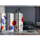 Paraván - Vadvirágok deszka háttéren II