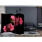 Paraván - Azálea fekete háttérrel II