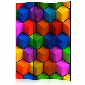 Paraván - Színes geometriai kockák