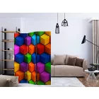 Paraván - Színes geometriai kockák