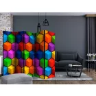 Paraván - Színes geometriai kockák II