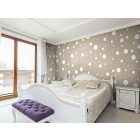 Fotótapéta - Fehér buborékok fahéj-színű háttéren