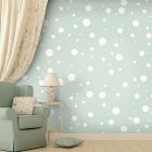 Fotótapéta - Fehér buborékok zöld háttéren