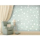 Fotótapéta - Fehér buborékok zöld háttéren