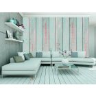 Fotótapéta - Fehér-világoskék deszkák