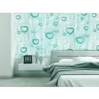 Fotótapéta - Türkiz szívek papíron