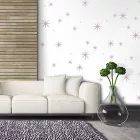 Fotótapéta - Rózsaszín csillagok fehér háttéren 2