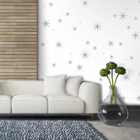 Fotótapéta -  Kék csillagok fehér háttéren