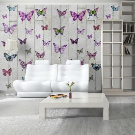 Fotótapéta - Lepkék betonfal háttéren