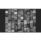 Fotótapéta - Különböző feliratok fán (fekete-fehér)